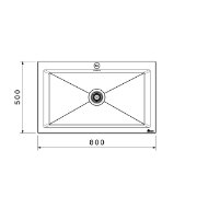 2.سینک استیل توکار بیمکث مدل ۷۲۴