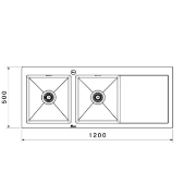 3.سینک استیل توکار بیمکث مدل ۷۲۳