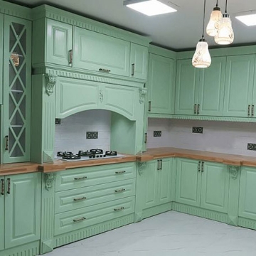 کابینت چوبی مدل کلاسیک سبز 004 ویژه بازنشستگان