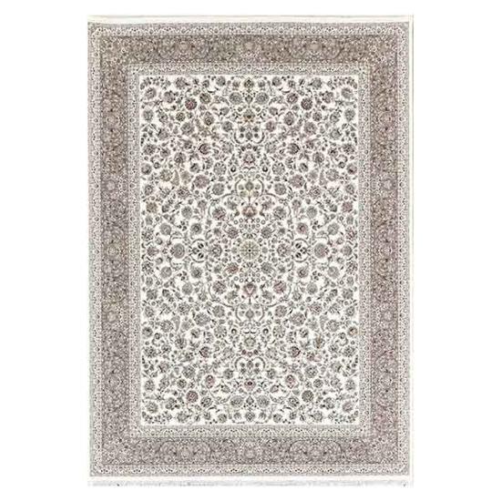 فرش ماشینی ماهریس کلکسیون 1200 شانه هانیس - آوان کرم حاشیه یاسی