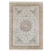 فرش ماشینی ماهریس کلکسیون 1200 شانه هانیس - الیزه کرم حاشیه سبز