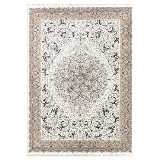 فرش ماشینی کلکسیون 1200 شانه هانیس - سپیدار کرم حاشیه بژ