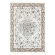 فرش ماشینی کلکسیون 1200 شانه هانیس - سپیدار کرم حاشیه یاسی