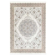 فرش ماشینی کلکسیون 1200 شانه هانیس - سپیدار کرم اسلیم سبز