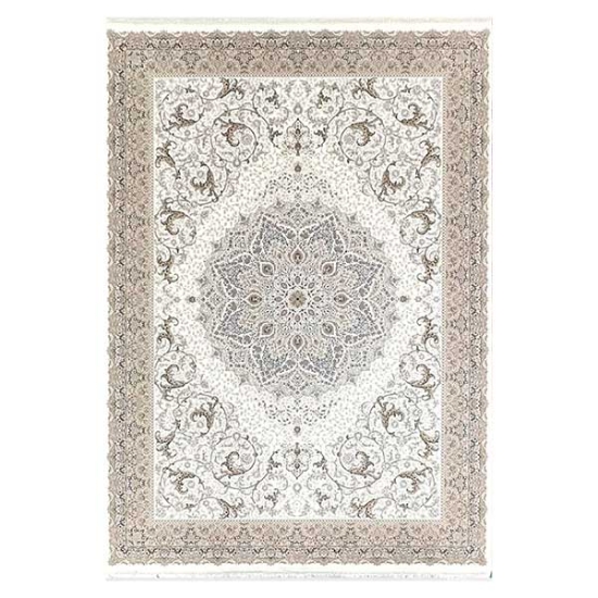 فرش ماشینی کلکسیون 1200 شانه هانیس - سپیدار کرم اسلیم سبز