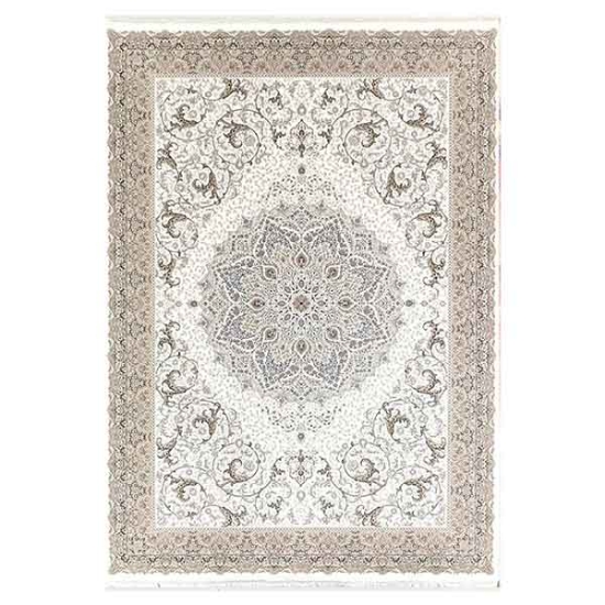 فرش ماشینی ماهریس کلکسیون 1200 شانه هانیس - سپیدار کرم اسلیم سبز